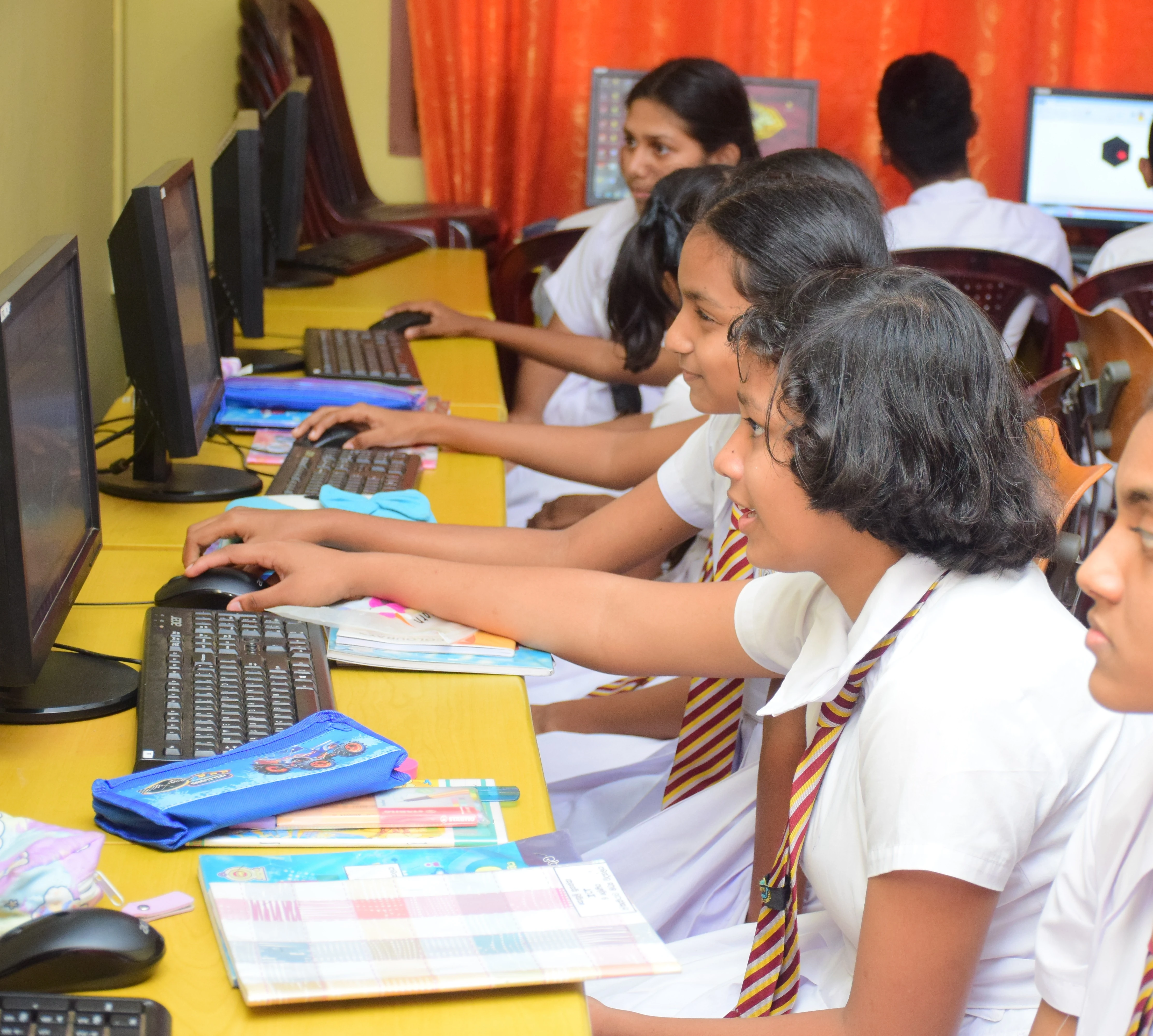 Students using computers in an ICT laboratory